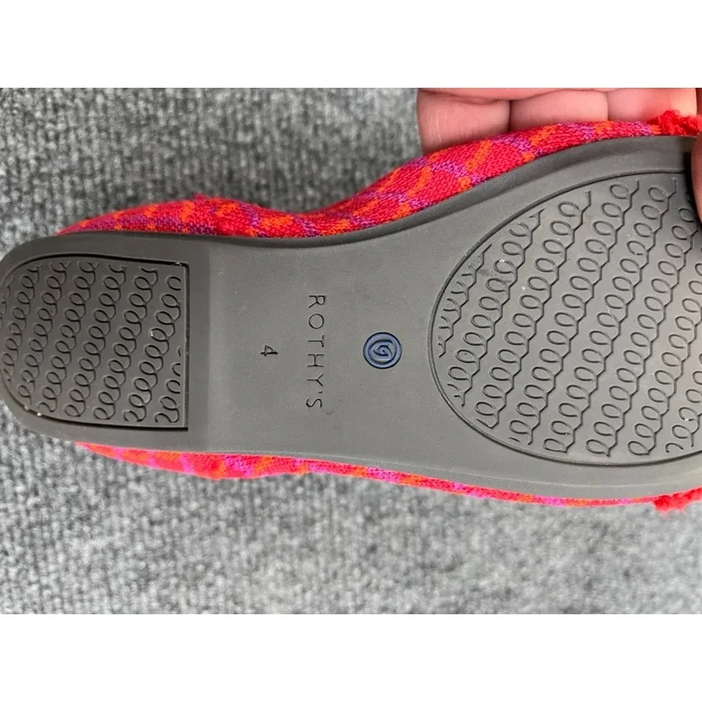 Rothy's The Loafer Pomagranate Grid Slip On Shoes Womens Ballet Flats Size 4 New